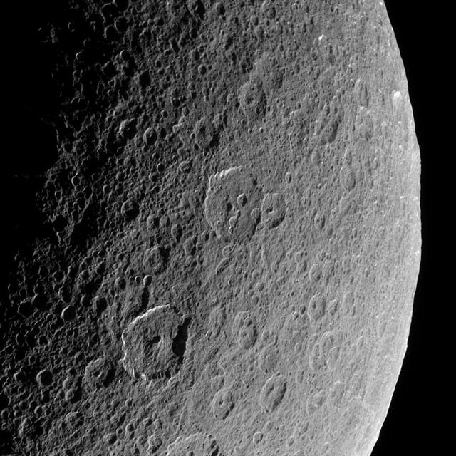 NASA image: The Record of Rhea