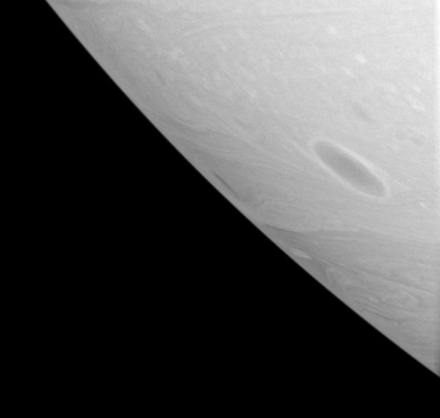 With no solid land to obstruct their progress, dark vortices often roll through Saturn atmosphere for months or years, before merging with other vortices