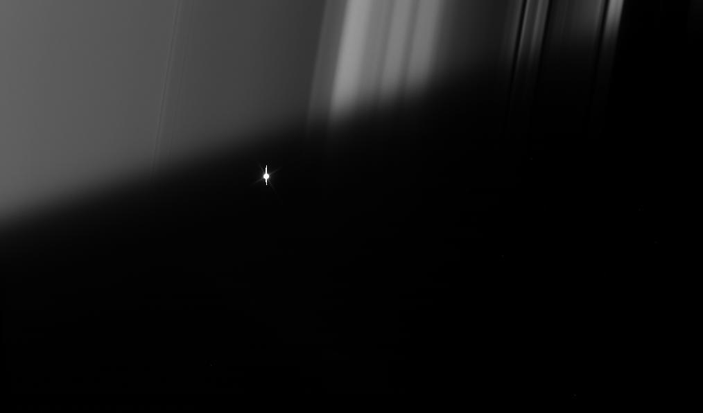 As Cassini watches the rings pass in front of bright red giant star Aldebaran, the star light fluctuates, providing information about the concentrations of  ring particles within the various radial features in the rings