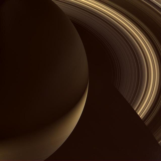 NASA image: Golden Night on Saturn