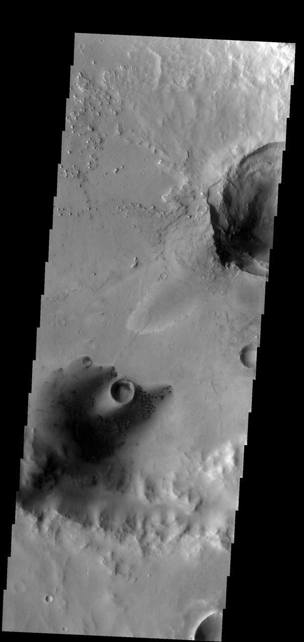 These small dunes occur on the floor of an unnamed crater in Arabia Terra