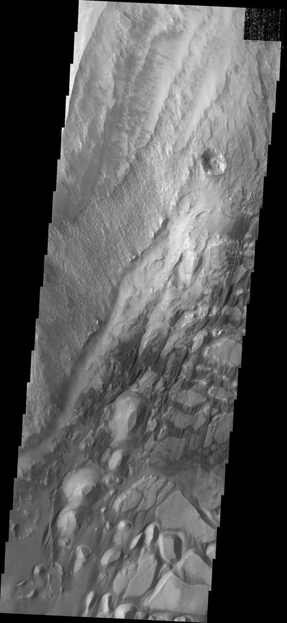 This sand sheet and dune field occurs on the floor of Candor Chasma