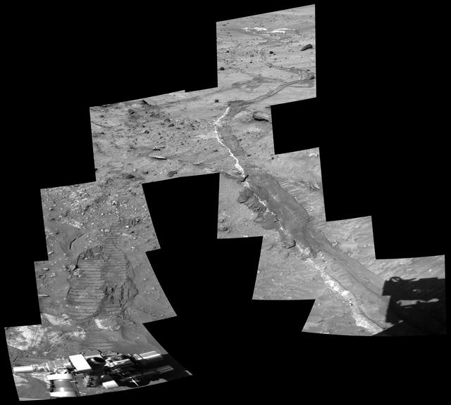NASA image: Disturbed Soil Along the Path from Tyrone Close-Up