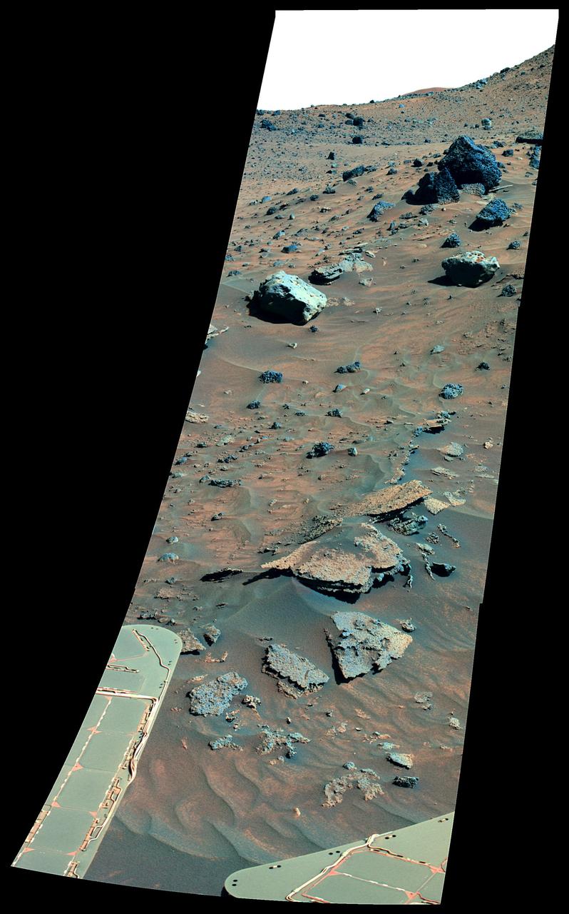 Possible Meteorites in the Martian Hills False Color
