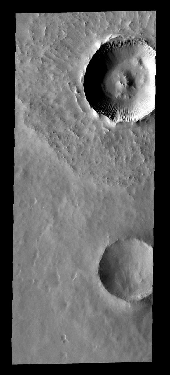 There appear to be layers in the rim of this northern crater