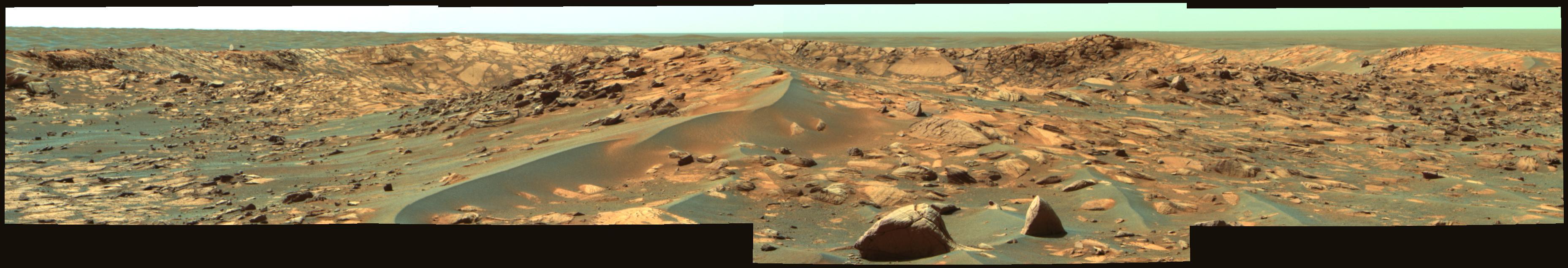 Opportunity Approaches the Bowl of Beagle Crater False Color