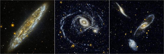 Colorful galaxies in deep space