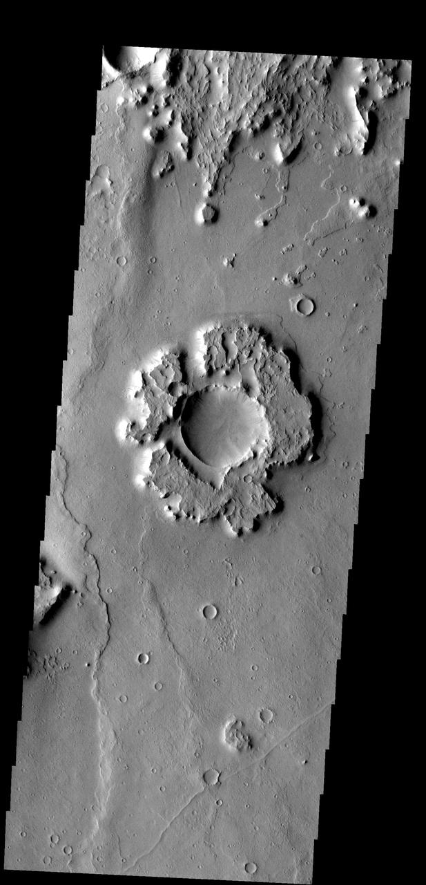 Only the most resistant portions of this crater ejecta remain