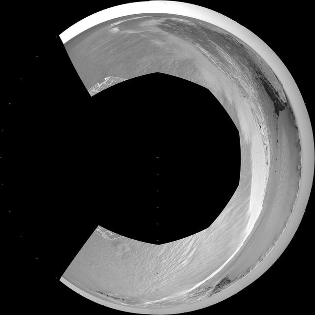 NASA image: Victoria Crater from Duck Bay Polar Projection