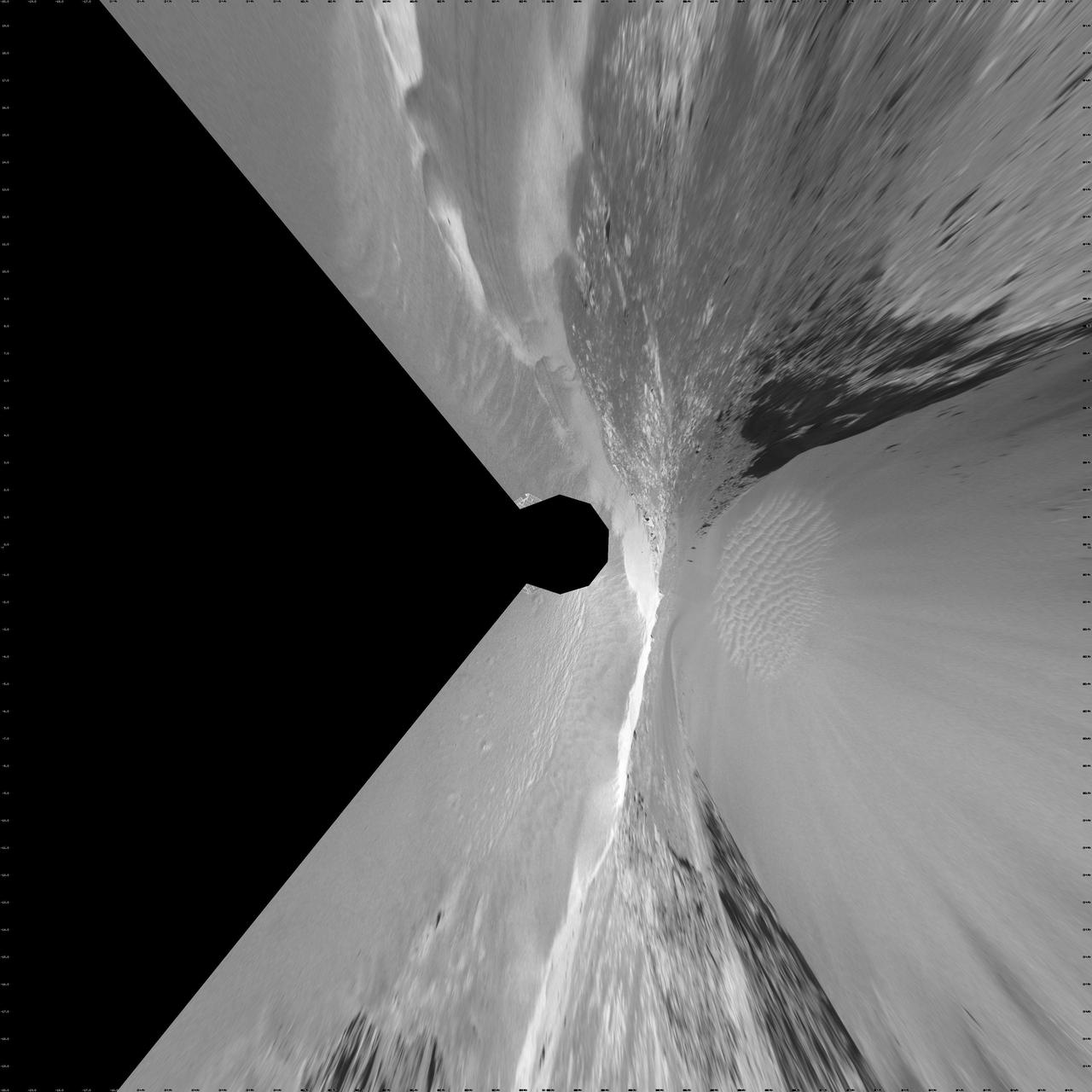 Victoria Crater from Duck Bay Vertical Projection