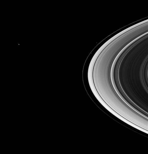 NASA image: Mimas and the Shepherds