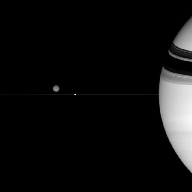NASA image: Trio Near the Rings