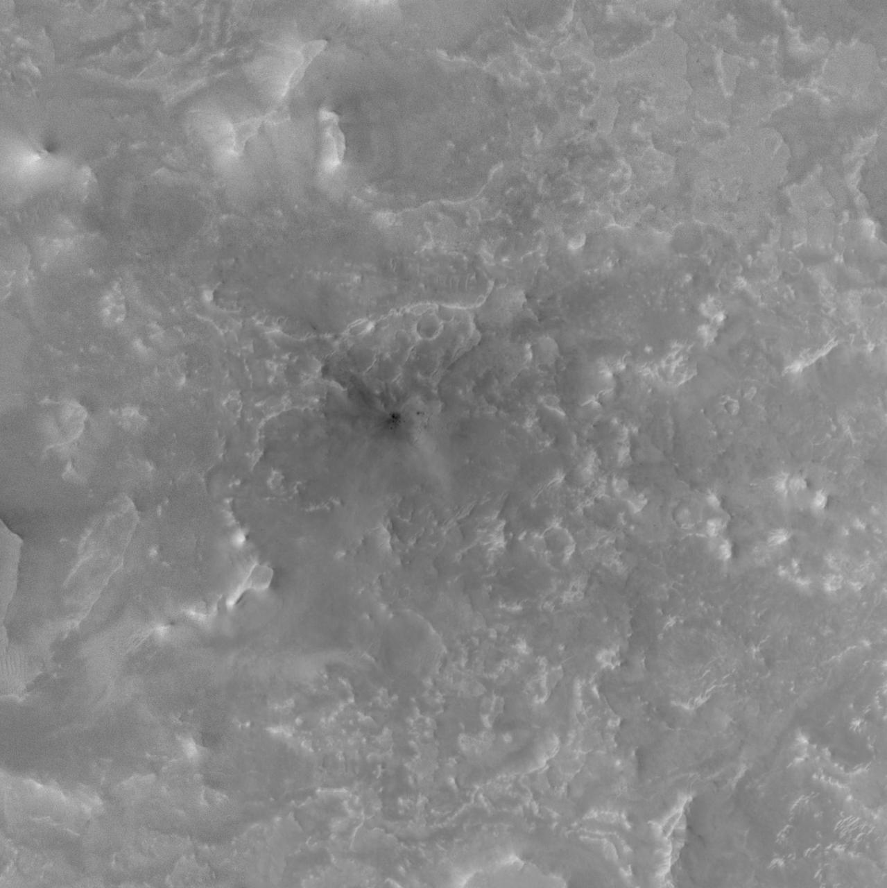 Second of Two Fresh Impact Crater Sites With Before and After Narrow Angle Mars Orbiter Camera Images