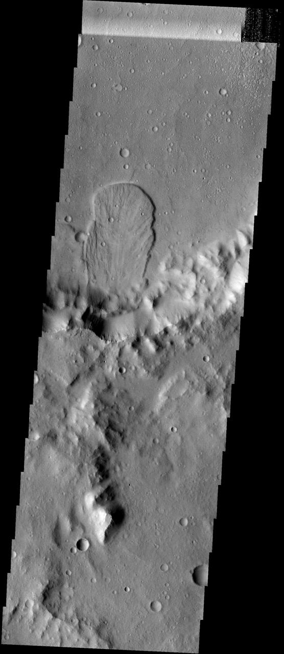 This landslide is located in an unnamed crater in Tyrrhena Terra