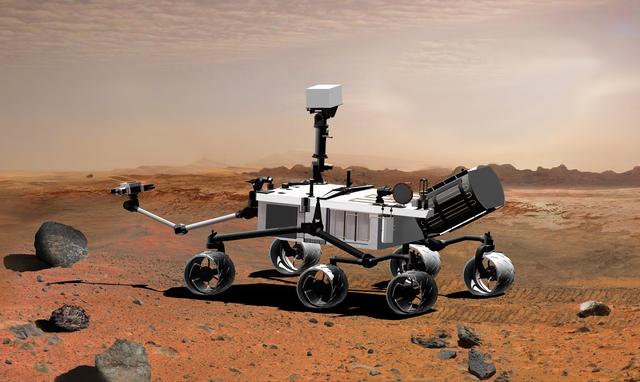 NASA image: Mars Science Laboratory with Power Source and Extended Arm, Artist Concept