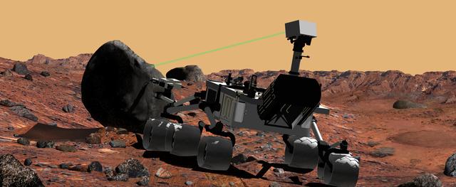 NASA image: Mars Science Laboratory Using Laser Instrument, Artist Concept
