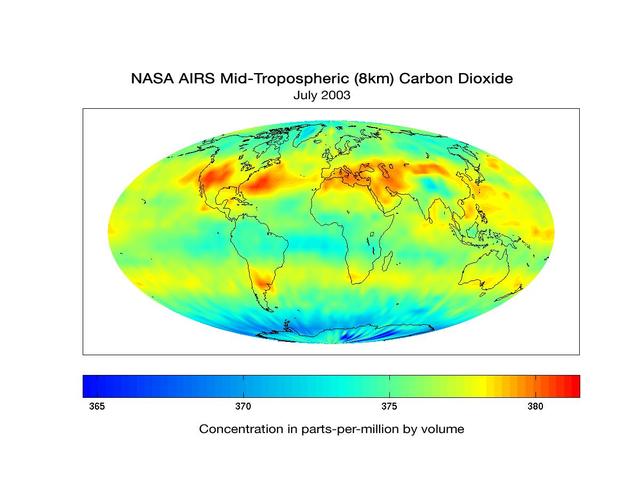 NASA image: AIRS Global Map of Carbon Dioxide from Space
