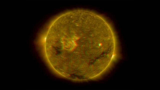NASA image: Full Disk Image of the Sun, March 26, 2007 Anaglyph