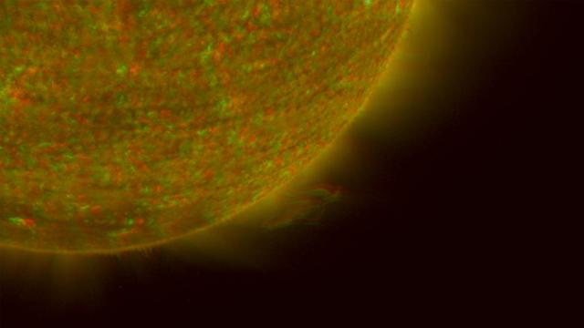 NASA Solar TErrestrial RElations Observatory satellites have provided the first 3-dimensional images of the Sun. This view will aid scientists ability to understand solar physics to improve space weather forecasting. 3D glasses are necessary.