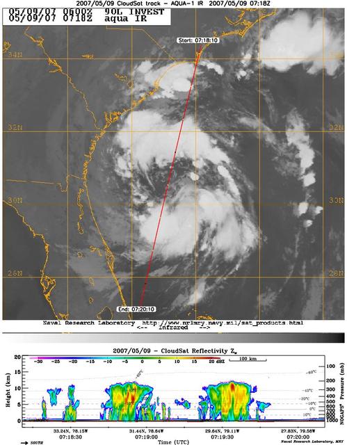 NASA image: CloudSat Profiles Tropical Storm Andrea