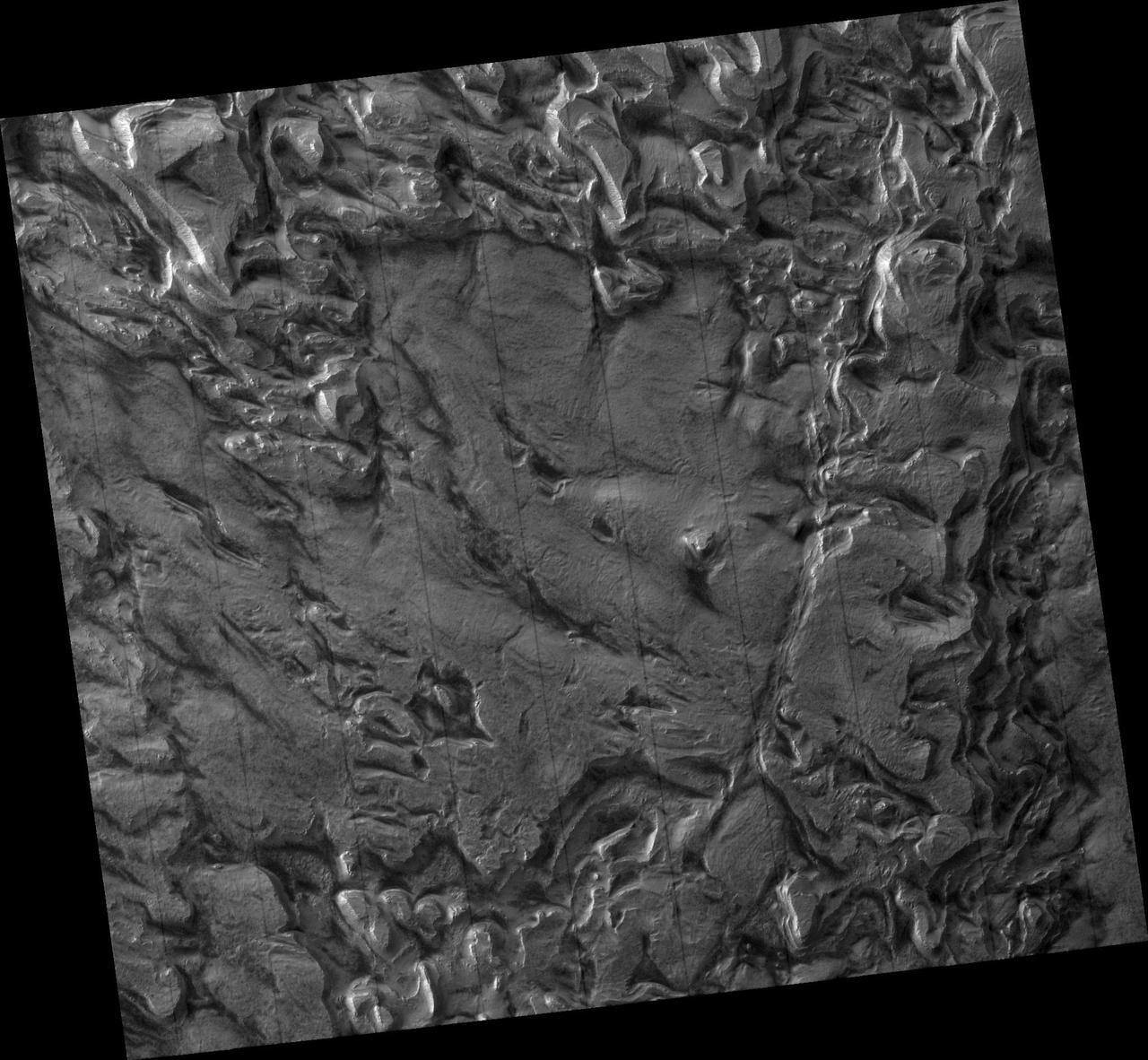 Layering in Spallanzani Crater