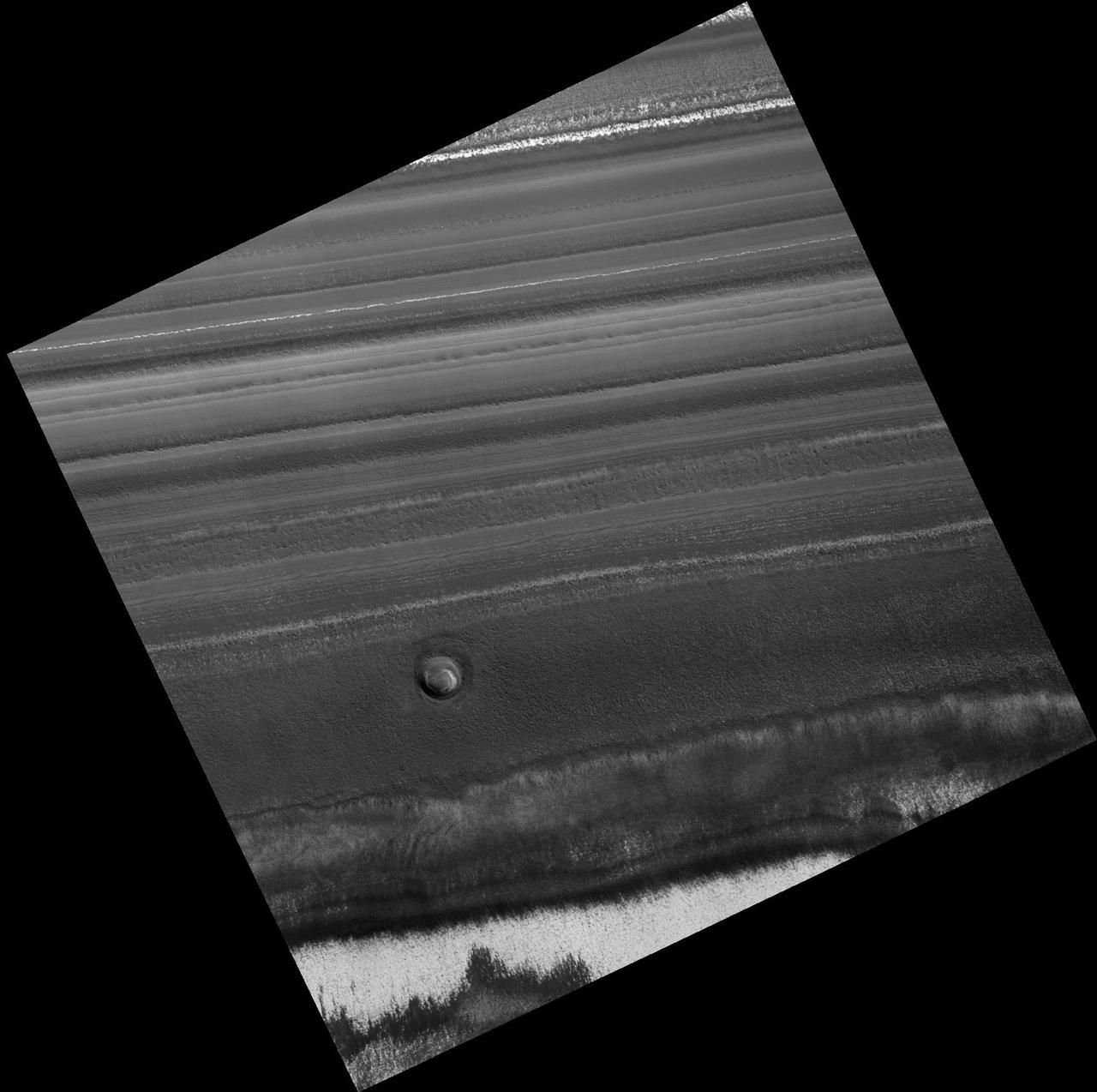 Fresh Crater in North Polar Layered Deposit