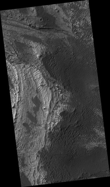 NASA image: Layers in Melas Chasma