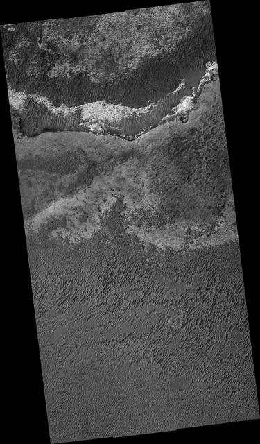 NASA image: Dark Sand and Bright Bedrock in Terra Meridiani