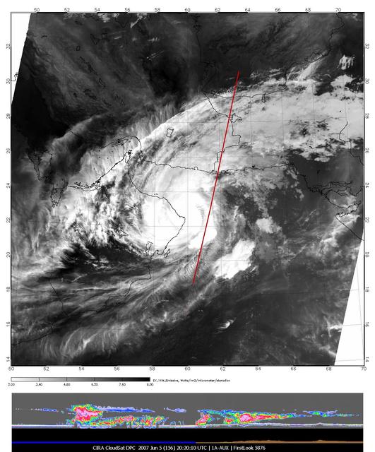 NASA image: Tropical Cyclone Gonu Viewed by CloudSat
