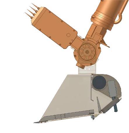 This illustration shows some of the components on and near the end of the robotic arm on NASA Phoenix Mars Lander. Primary and secondary blades on the scoop that aided in the collection of soil samples. 