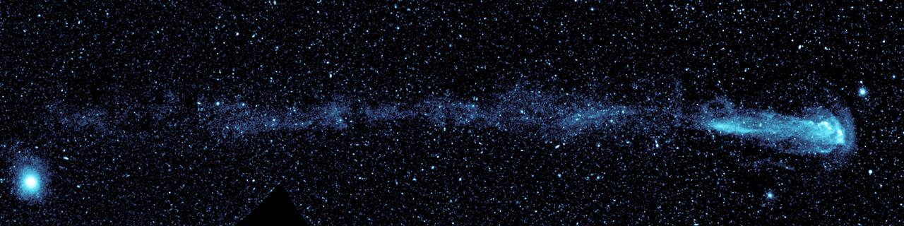 New ultraviolet images from NASA Galaxy Evolution Explorer shows a speeding star that is leaving an enormous trail of eeds for new solar systems. The star, named Mira pronounced my-rah after the latin word for wonderful.