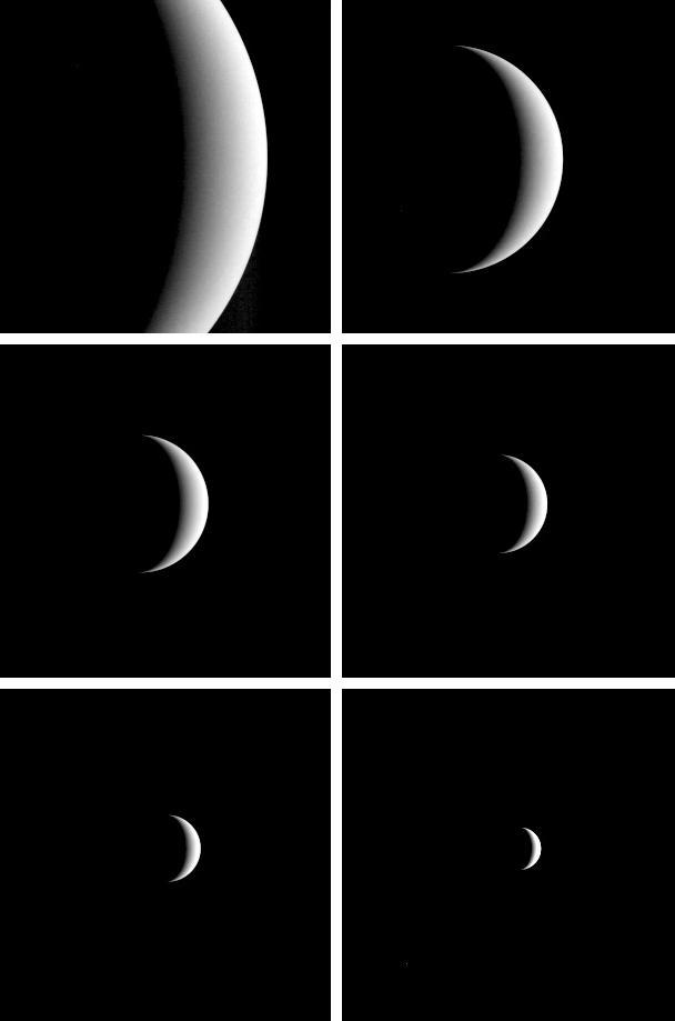 After acquiring hundreds of high-resolution images during close approach to Venus, NASA MESSENGER turned its wide-angle camera back to the planet and acquired a departure sequence.