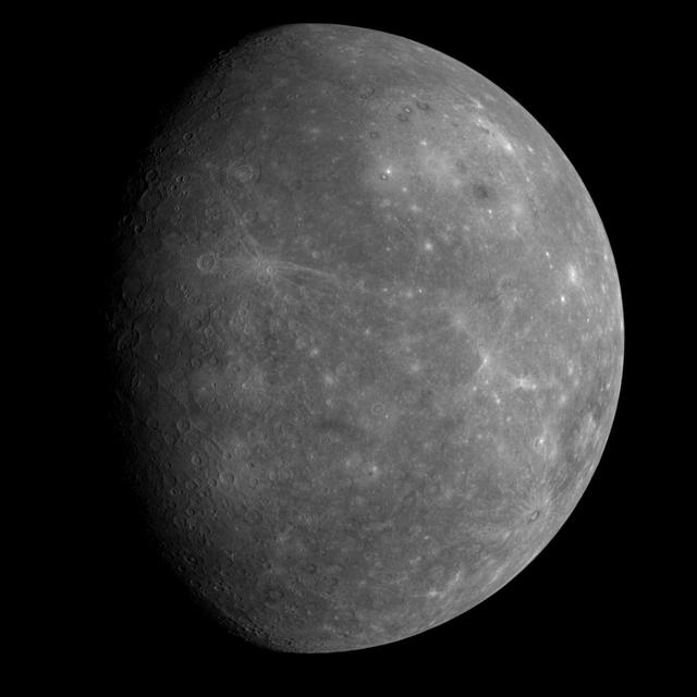 On January 14, 2008, NASA MESSENGER spacecraft observed about half of the hemisphere missed by Mariner 10.