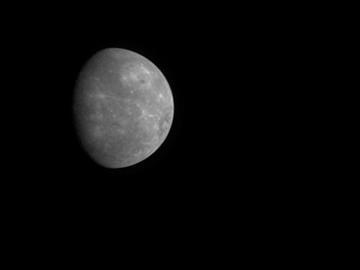After NASA MESSENGER spacecraft completed its successful flyby of Mercury, the Narrow Angle Camera NAC, part of the Mercury Dual Imaging System MDIS, took these images of the receding planet. This is a frame from an animation.