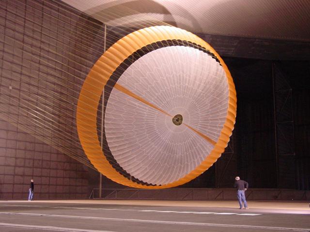 NASA image: Testing a Parachute for Mars in World Largest Wind Tunnel