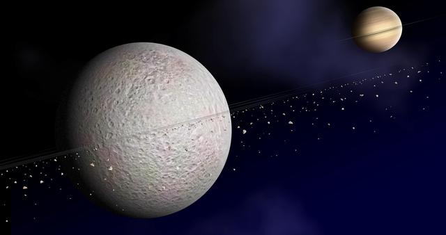 NASA image: Artist Concept of Rhea Rings