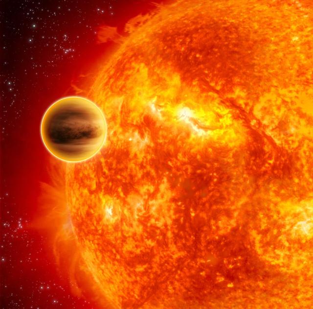 NASA Spitzer Finds Water Vapor on Hot, Alien Planet Artist Concept