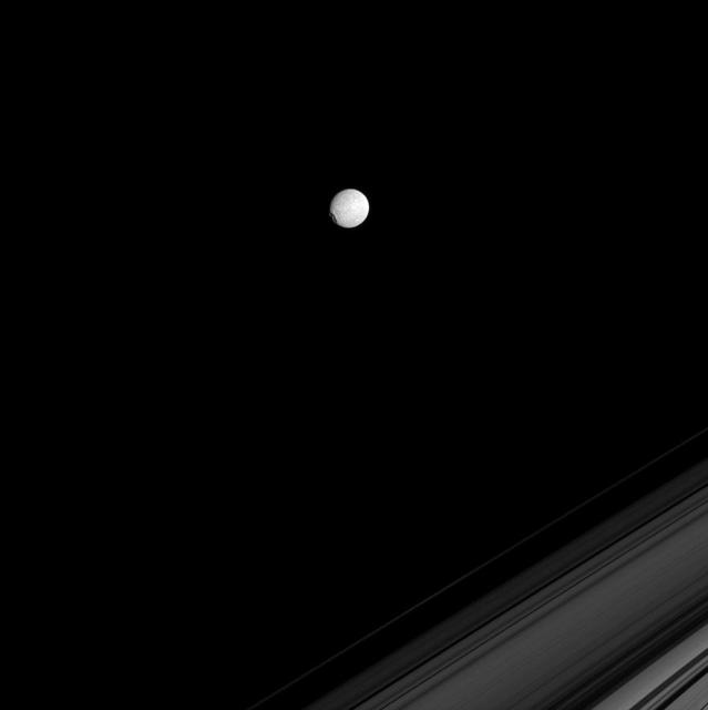 NASA image: Mimas in Profile