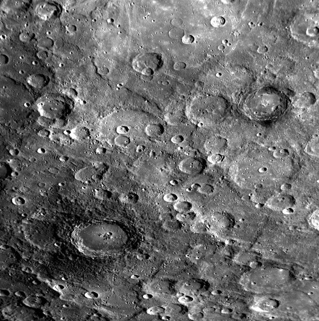 NASA image: Craters with Dark Halos on Mercury