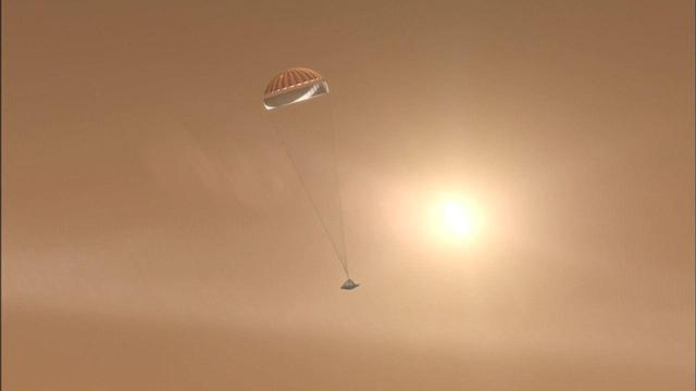 NASA image: Parachuting to Mars