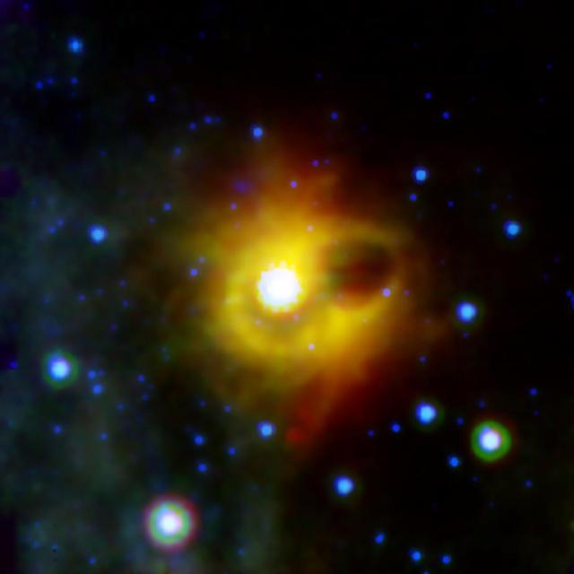NASA Spitzer Space Telescope imaged the mysterious ring around magnetar SGR 1900+14 in infrared light.
