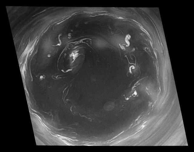 NASA image: Convection in Saturn Southern Vortex