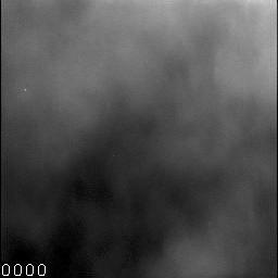 An angry looking sky is captured in this frame from a movie clip consisting of 10 frames taken by the Surface Stereo Imager on NASA Phoenix Mars Lander.