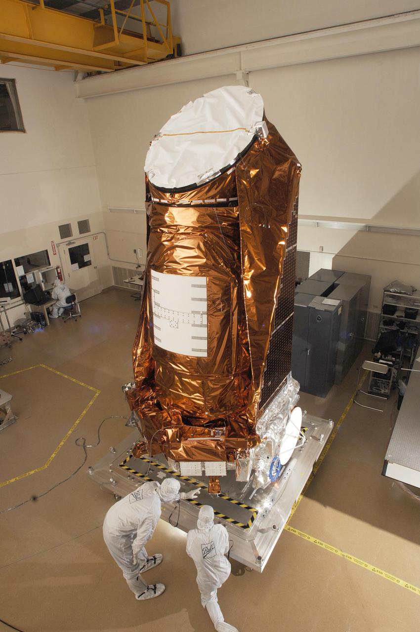 NASA Kepler spacecraft in a clean room at Ball Aerospace & Technologies Corp. in Boulder, Colo.
