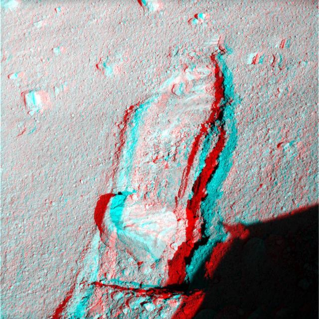 NASA image: Rock Moved by Mars Lander Arm, Stereo View