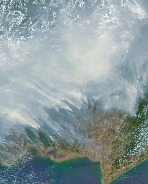 NASA image: Borneo on Fire