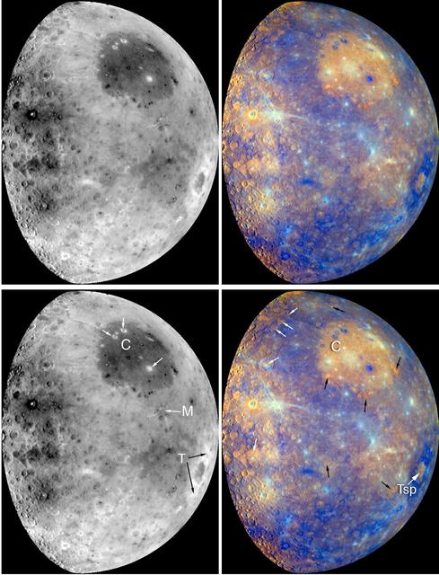 NASA image: Exploring Mercury Surface with MESSENGER Color Images