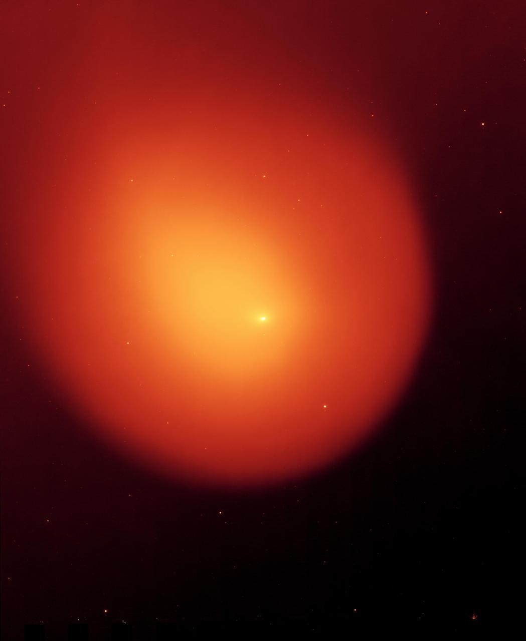 NASA Spitzer Space Telescope captured this picture of comet Holmes in March 2008, five months after the comet suddenly erupted and brightened a millionfold overnight.