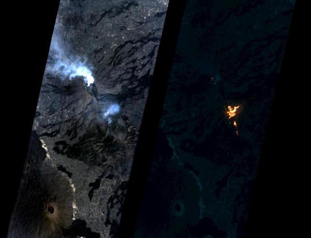 NASA image: NASA Spacecraft Watches as Eruption Reshapes African Volcano