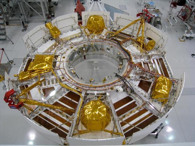 This portion of NASA Mars Science Laboratory spacecraft, called the cruise stage, will do its work during the flight between Earth and Mars after launch in the fall of 2011.
